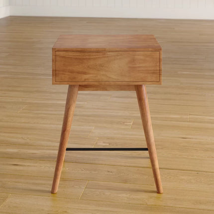 Sheesham Wood Bedside table With single Drawer in Natural Finish
