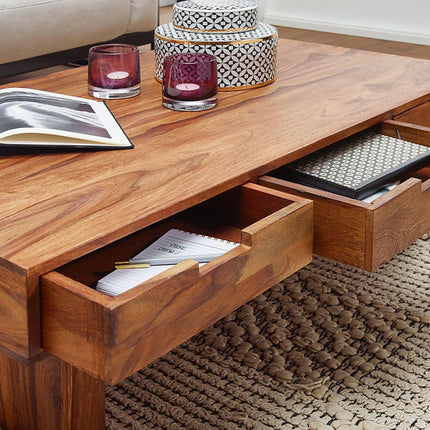 Sheesham Wood Coffee Table For Living Room In Brown Finish