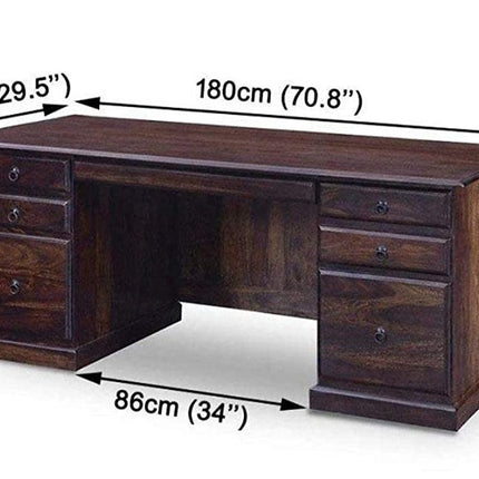 Wooden Study Writing Desk Table for Office | Laptop Computer Table with 6 Drawer